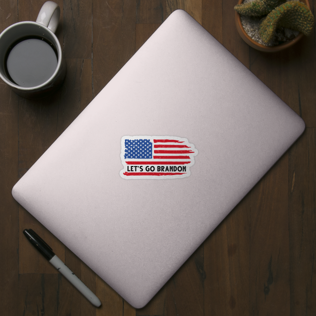 Let's Go Brandon Distressed USA Flag by BadrooGraphics Store